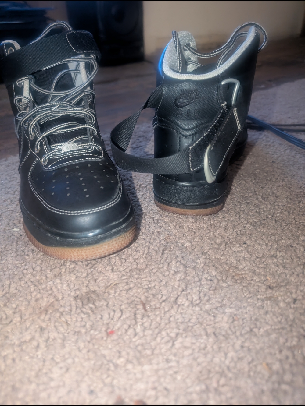 Nike Air Black High-Top Sneakers with Gum Sole
